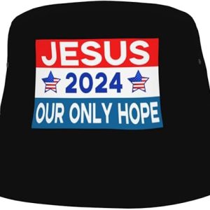 Jesus 2024 Our Only Hope Bucket Hats for Women Men Packable Fisherman Summer Beach Sun Cap Hat Black